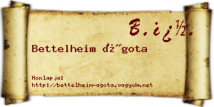 Bettelheim Ágota névjegykártya