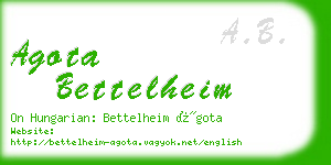 agota bettelheim business card